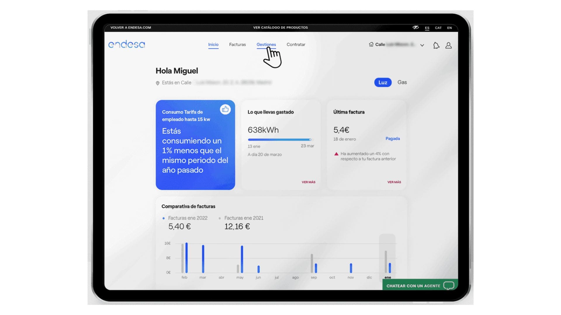área gestiones Endesa