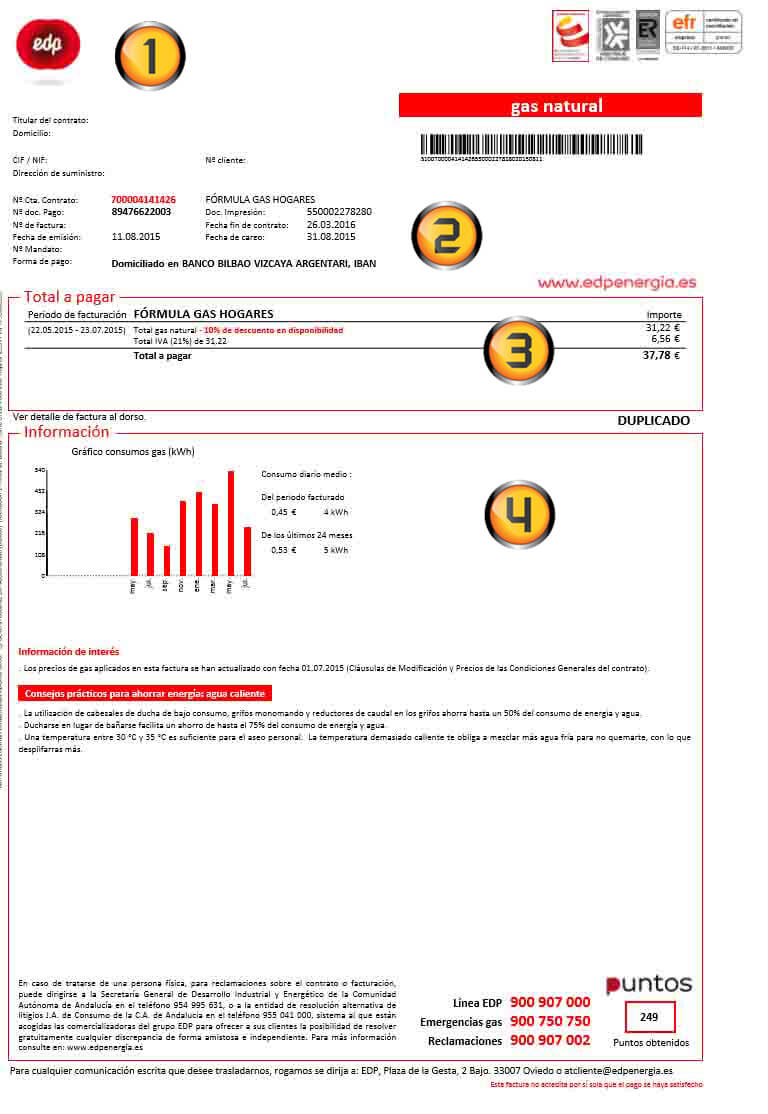 Ejemplo De Factura De Gas Natural ¿cómo Leer Y Entender Tu Factura