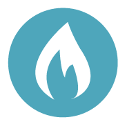 Logo de llama de gas natural